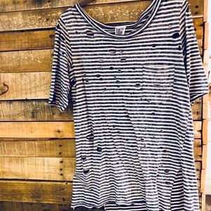 Free People distressed stripe tunic